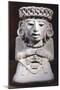 Pottery Statue Depicting a Sitting Goddess, Artifact Originating from Mexico-null-Mounted Giclee Print