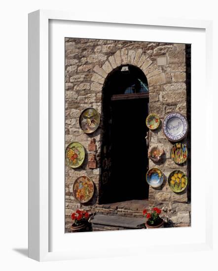 Pottery Store, Gubbio, Umbria, Italy-Inger Hogstrom-Framed Photographic Print