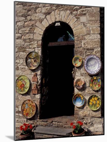 Pottery Store, Gubbio, Umbria, Italy-Inger Hogstrom-Mounted Photographic Print