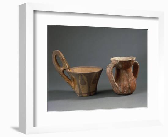 Pottery Vessels with Geometric Decorations, from Sicily Region, Italy-null-Framed Giclee Print