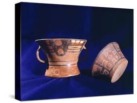 Pottery with Geometric Decorations Originating from Tiahuanaco-null-Stretched Canvas