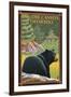 Poudre Canyon, Colorado - Bear in Forest-Lantern Press-Framed Art Print