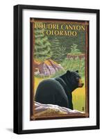 Poudre Canyon, Colorado - Bear in Forest-Lantern Press-Framed Art Print