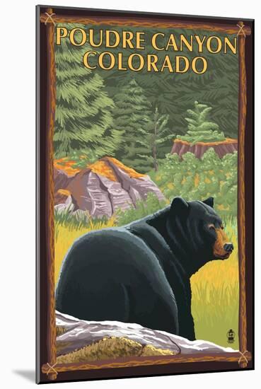 Poudre Canyon, Colorado - Bear in Forest-Lantern Press-Mounted Art Print