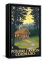 Poudre Canyon, Colorado - Cabin Scene-Lantern Press-Framed Stretched Canvas