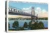 Poughkeepsie, New York - Mid-Hudson Bridge to Roosevelt National Historic Site-Lantern Press-Stretched Canvas