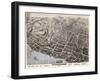 Poughkeepsie, New York - Panoramic Map-Lantern Press-Framed Art Print