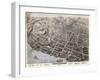 Poughkeepsie, New York - Panoramic Map-Lantern Press-Framed Art Print