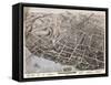 Poughkeepsie, New York - Panoramic Map-Lantern Press-Framed Stretched Canvas