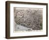 Poughkeepsie, New York - Panoramic Map-Lantern Press-Framed Art Print