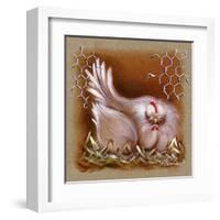 Poule Yeux Fermes-Stephanie Holbert-Framed Art Print