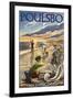 Poulsbo, Washington - Clam Diggers-Lantern Press-Framed Art Print