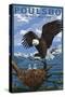 Poulsbo, Washington - Eagle Perched with Chicks-Lantern Press-Stretched Canvas