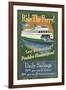 Poulsbo, Washington - Ferry Ride Vintage Sign-Lantern Press-Framed Art Print