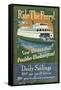 Poulsbo, Washington - Ferry Ride Vintage Sign-Lantern Press-Framed Stretched Canvas