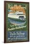 Poulsbo, Washington - Ferry Ride Vintage Sign-Lantern Press-Framed Art Print