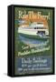 Poulsbo, Washington - Ferry Ride Vintage Sign-Lantern Press-Framed Stretched Canvas