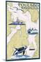 Poulsbo, Washington - Nautical Chart-Lantern Press-Mounted Art Print