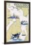 Poulsbo, Washington - Nautical Chart-Lantern Press-Framed Art Print