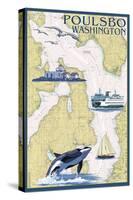 Poulsbo, Washington - Nautical Chart-Lantern Press-Stretched Canvas