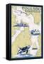 Poulsbo, Washington - Nautical Chart-Lantern Press-Framed Stretched Canvas