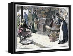 Poultry and Egg Market in Gibraltar, C1880-P Naumann-Framed Stretched Canvas
