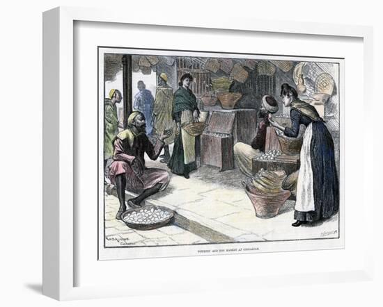 Poultry and Egg Market in Gibraltar, C1880-P Naumann-Framed Giclee Print