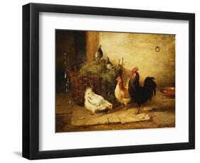 Poultry and Pigeons in an Interior, 1881-Walter Hunt-Framed Giclee Print