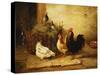 Poultry and Pigeons in an Interior, 1881-Walter Hunt-Stretched Canvas