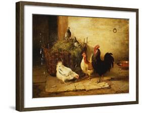 Poultry and Pigeons in an Interior, 1881-Walter Hunt-Framed Giclee Print