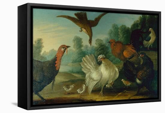 Poultry in a Landscape-Marmaduke Cradock-Framed Stretched Canvas