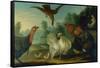 Poultry in a Landscape-Marmaduke Cradock-Framed Stretched Canvas