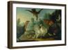 Poultry in a Landscape-Marmaduke Cradock-Framed Giclee Print