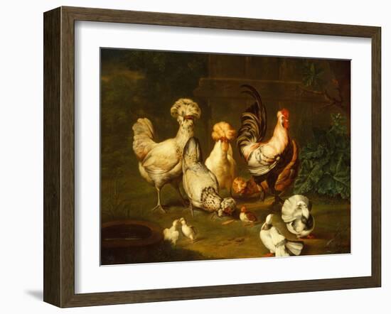 Poultry in a Landscape-Johann Wenzel Peter-Framed Giclee Print