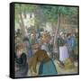 Poultry Market at Gisors-Camille Pissarro-Framed Stretched Canvas