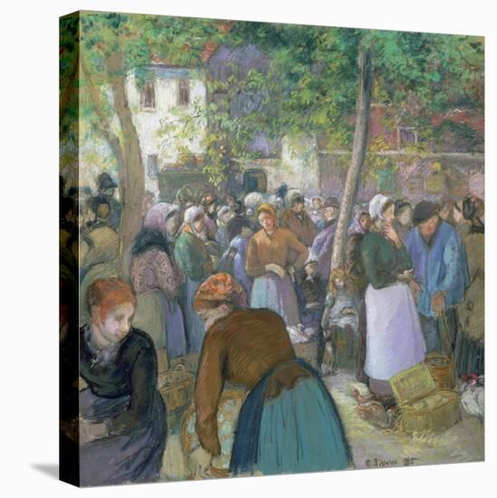 Poultry Market at Gisors-Camille Pissarro-Stretched Canvas