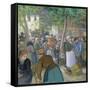 Poultry Market at Gisors-Camille Pissarro-Framed Stretched Canvas