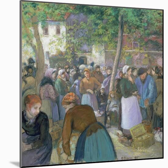 Poultry Market at Gisors-Camille Pissarro-Mounted Giclee Print