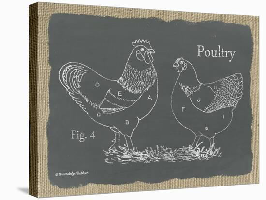 Poultry on Burlap-Gwendolyn Babbitt-Stretched Canvas