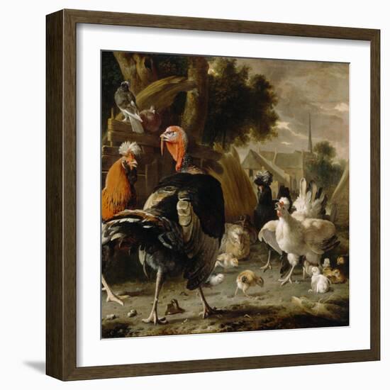 Poultry Yard, c.1668-Melchior De Hondecoeter-Framed Giclee Print