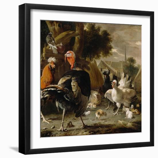Poultry Yard, c.1668-Melchior De Hondecoeter-Framed Giclee Print