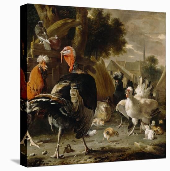 Poultry Yard, c.1668-Melchior De Hondecoeter-Stretched Canvas