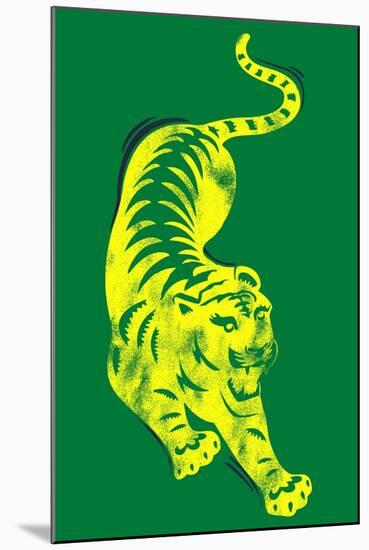 Pouncing Tiger-null-Mounted Giclee Print
