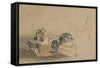 Pounding Rice for Mochi-Katsushika Hokusai-Framed Stretched Canvas