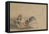 Pounding Rice for Mochi-Katsushika Hokusai-Framed Stretched Canvas