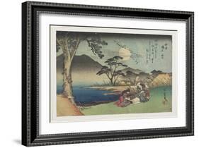 Pounding Silk by the Jewel River in Settsu Province, 1835-1837-Utagawa Hiroshige-Framed Giclee Print