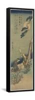 Pounding Silk in Settsu Province, 1830-1844-Utagawa Hiroshige-Framed Stretched Canvas