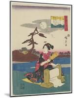 Pounding Silk in Settsu Province, 1843-1847-Utagawa Hiroshige-Mounted Giclee Print