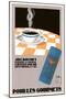 Pour Les Gourmets Coffee, Cup on Tablecloth-Found Image Press-Mounted Giclee Print