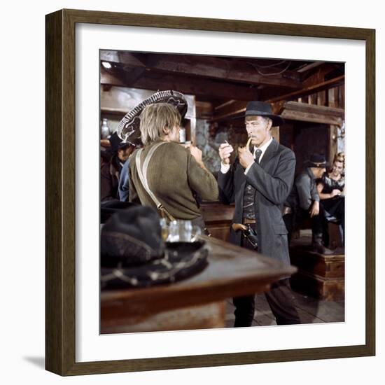 Pour quelques dollars by plus FOR A FEW DOLLARS MORE by Sergio Leone with Klaus Kinski, Lee Van Cle-null-Framed Photo